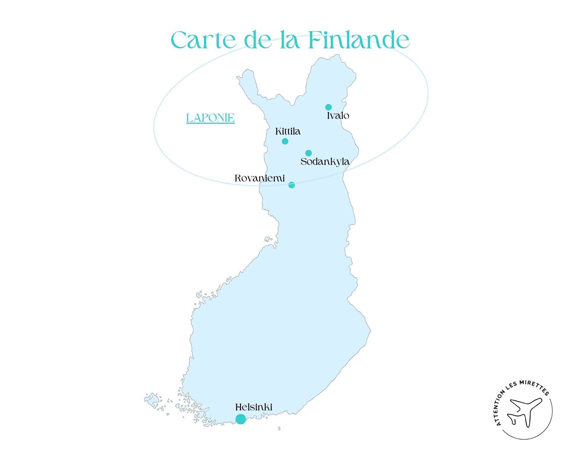 Carte pour voyager en Finlande